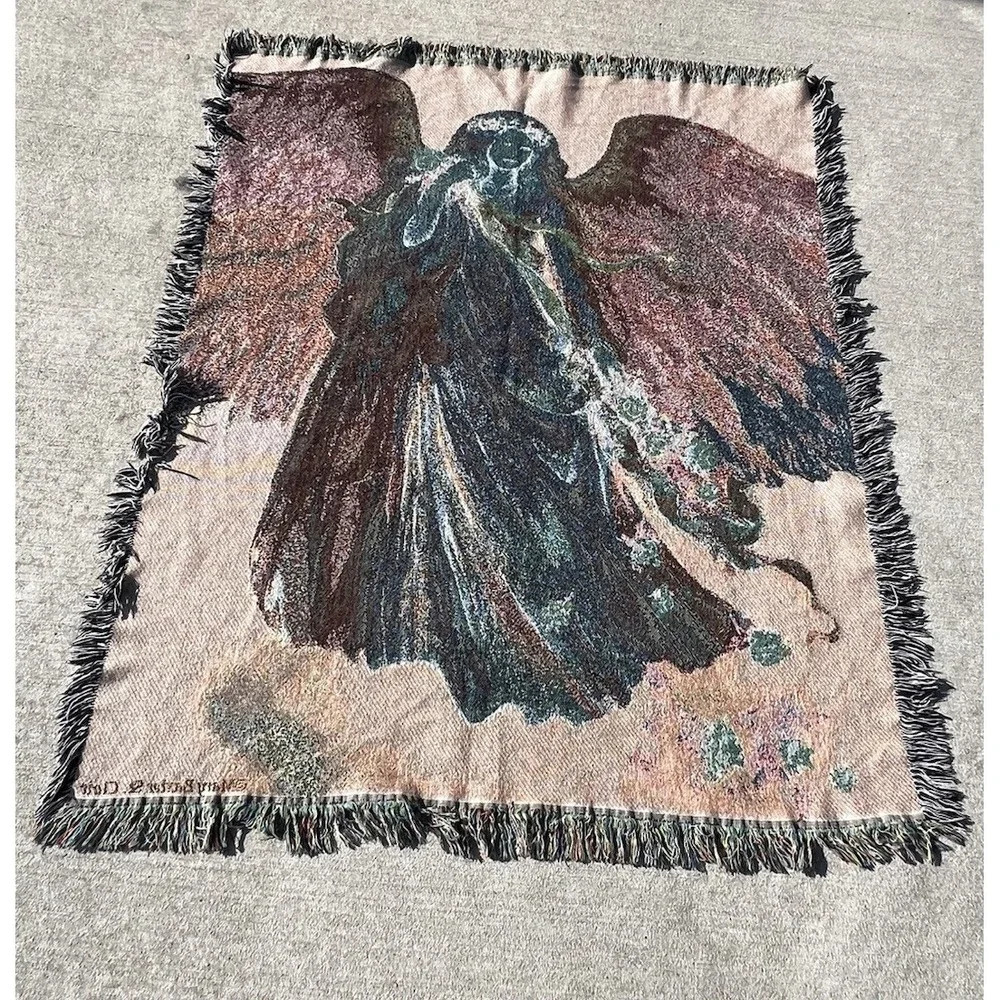 Mary Baxter St. Clair Messenger of Love Angel Tapestry‎ Throw Blanket 52x60